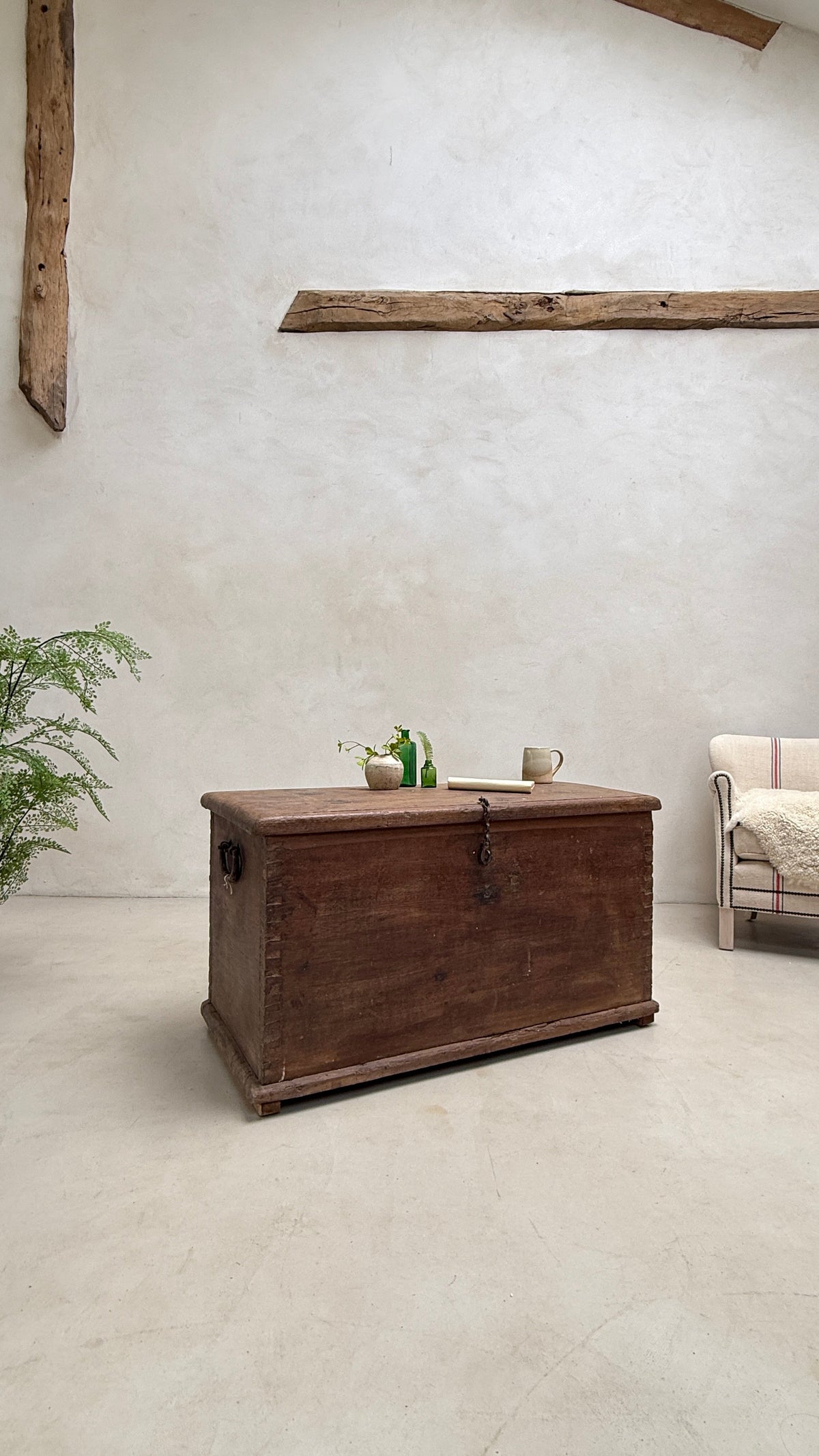 Antique solid teak blanket box storage trunk | Bray