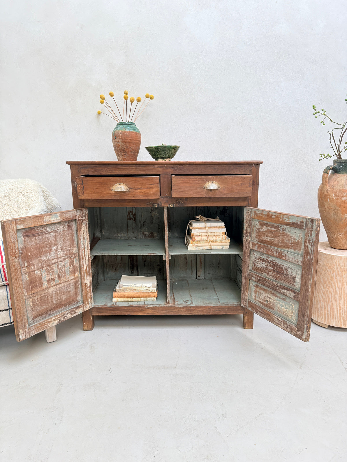 Small Antique Dark Wood Cupboard | Miles