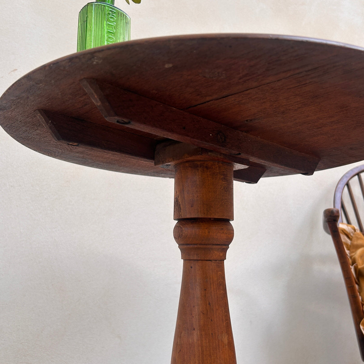 English Antique dark wood side table | Joko