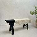 Extra large natural shearling sheepskin rug