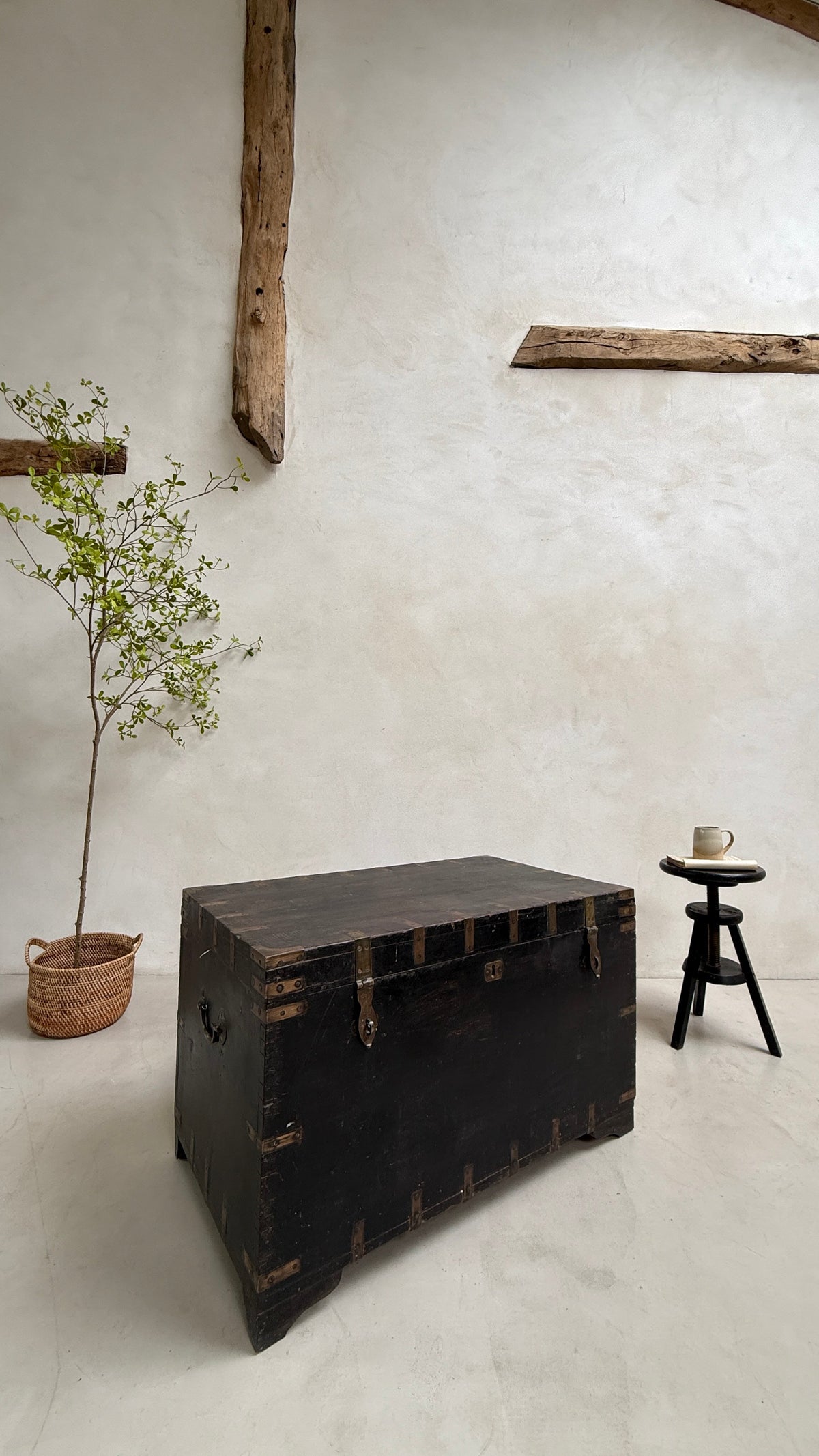 Large Antique Teak Merchant’s Trunk | Frieth