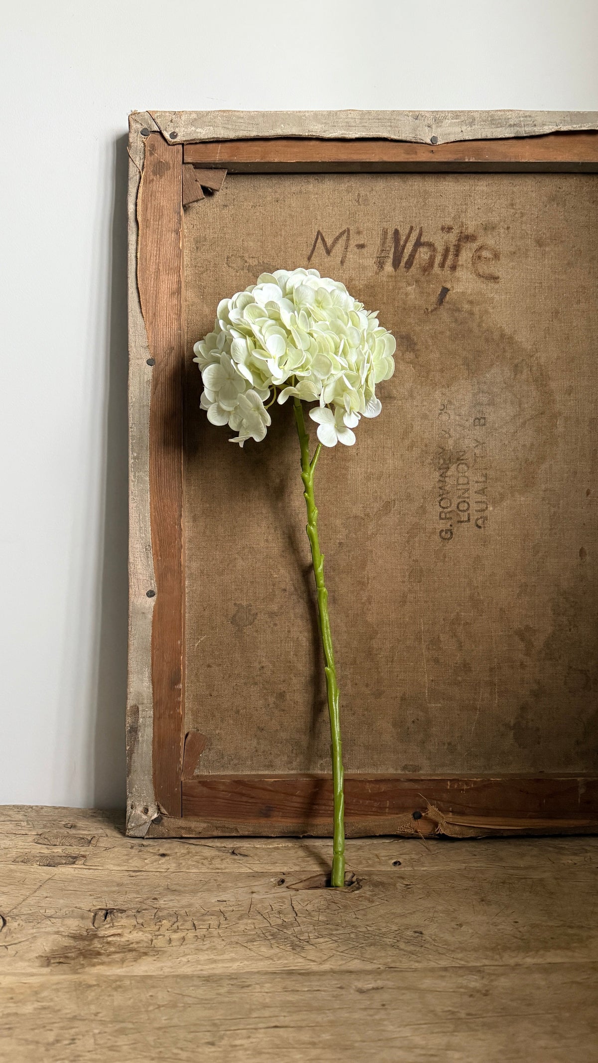 Faux single Hydrangea 47cm