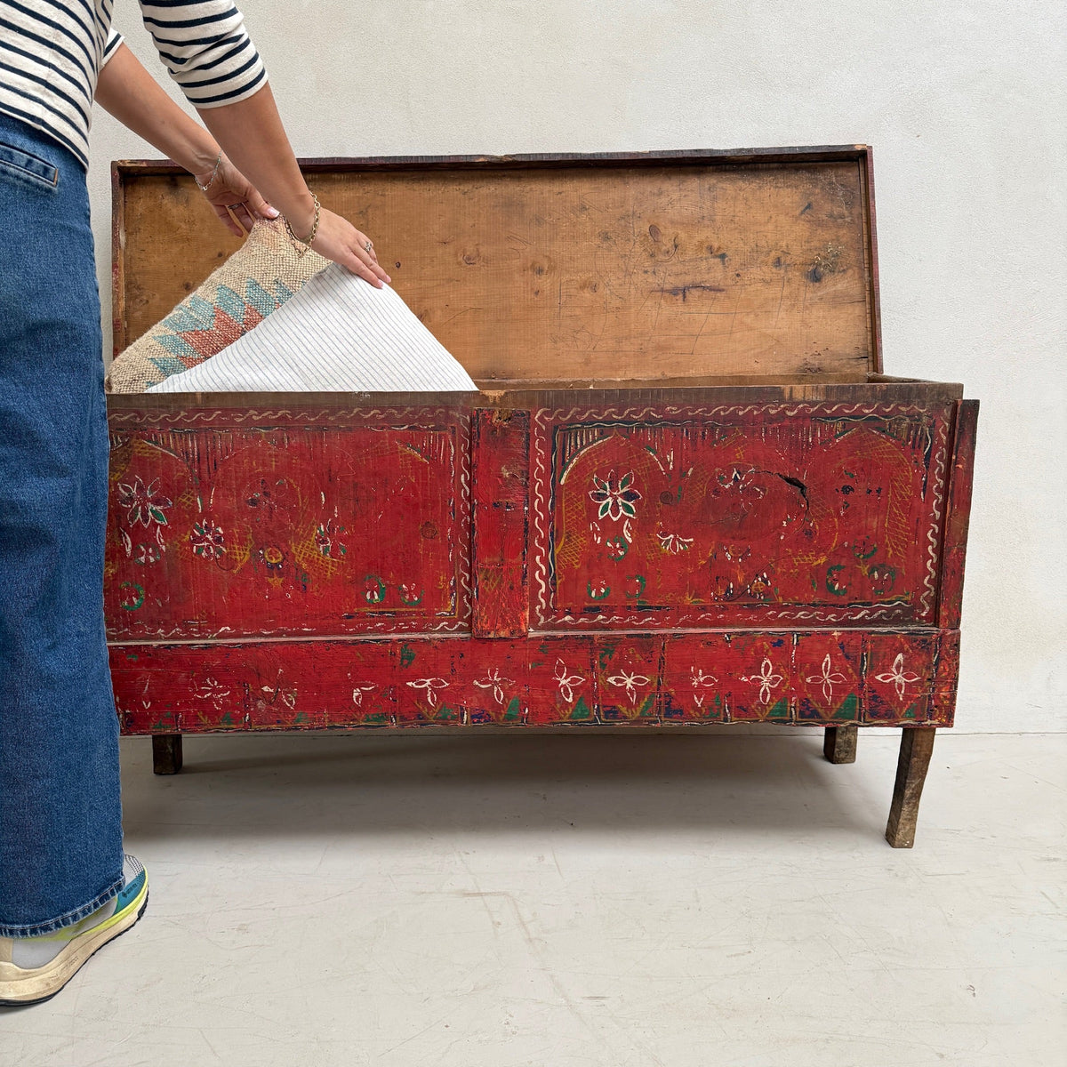 Hand-Painted Antique Marriage Chest | Zandi