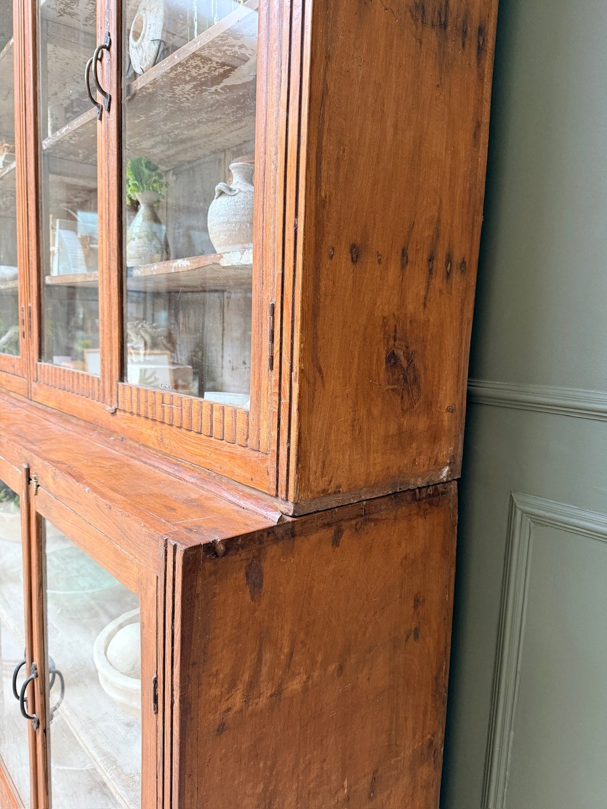 Large vintage glazed wooden display cabinet | Artie
