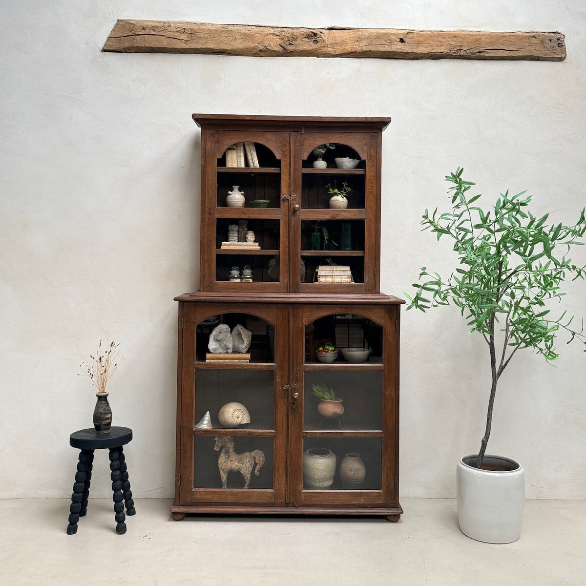 Antique Glazed Wooden Display Cabinet | Charles
