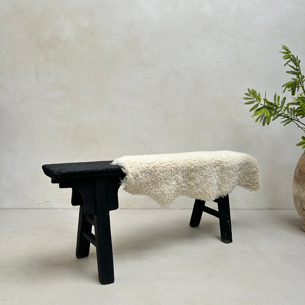 Oriental Antique Wooden Bench | Black