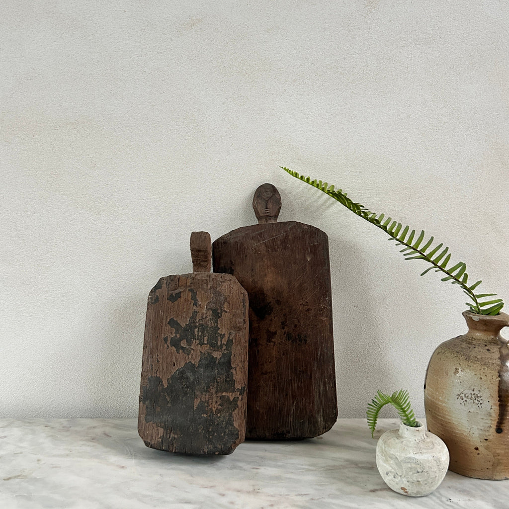 Primitive Wooden Figure | Cotton Pounding Board