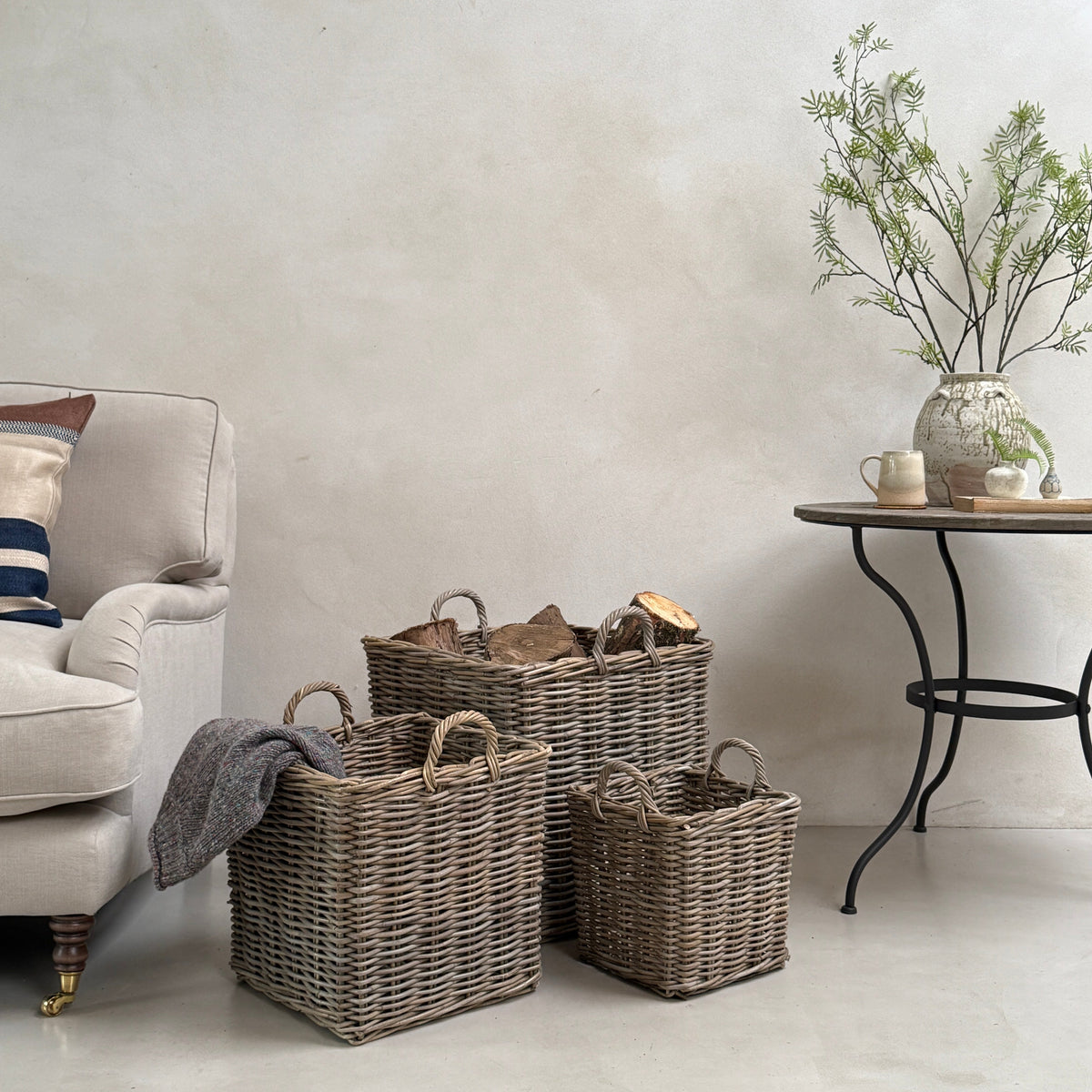 Square Log Baskets
