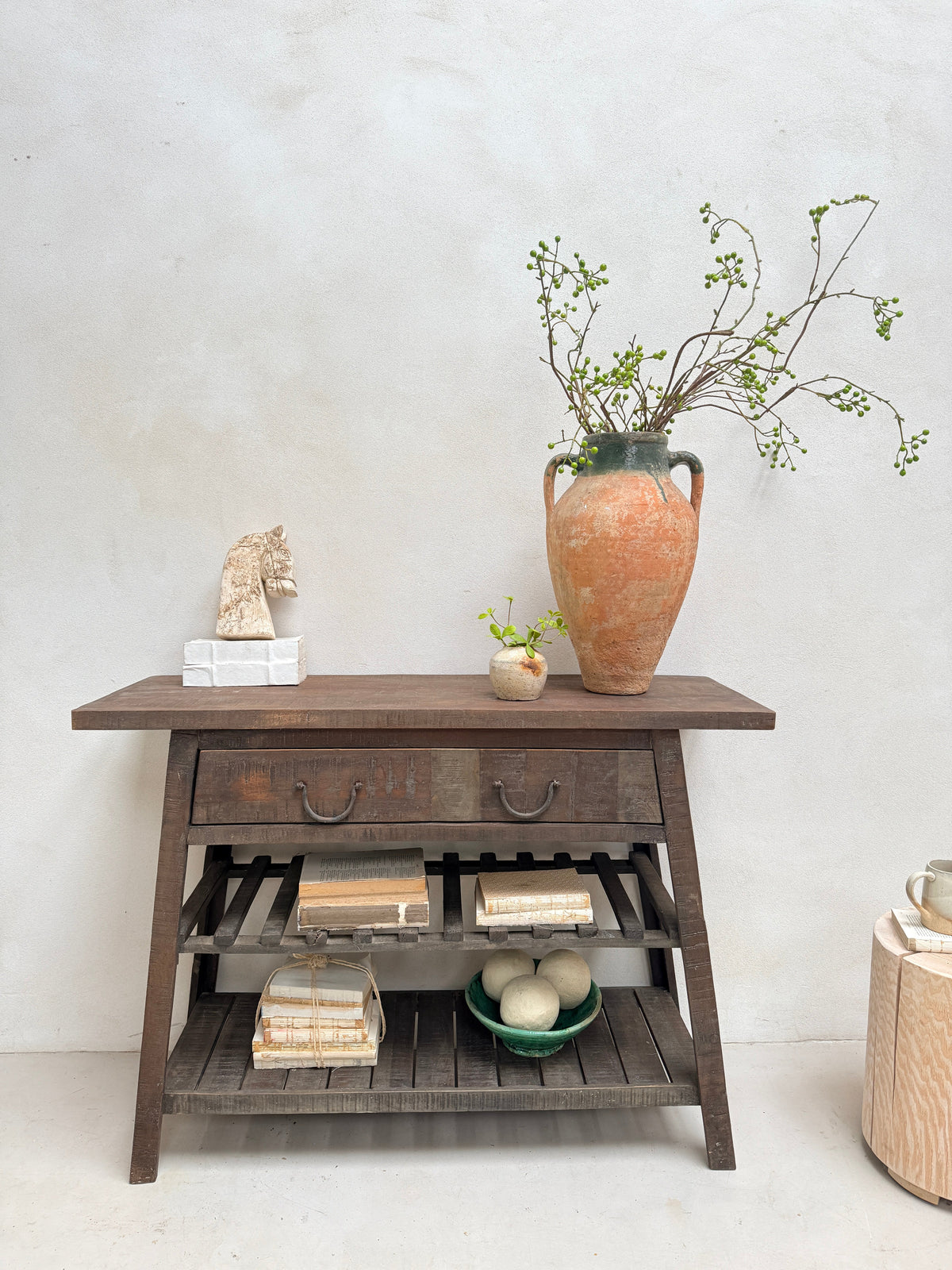 Vintage Dark Wood Hallway Console table | Archie