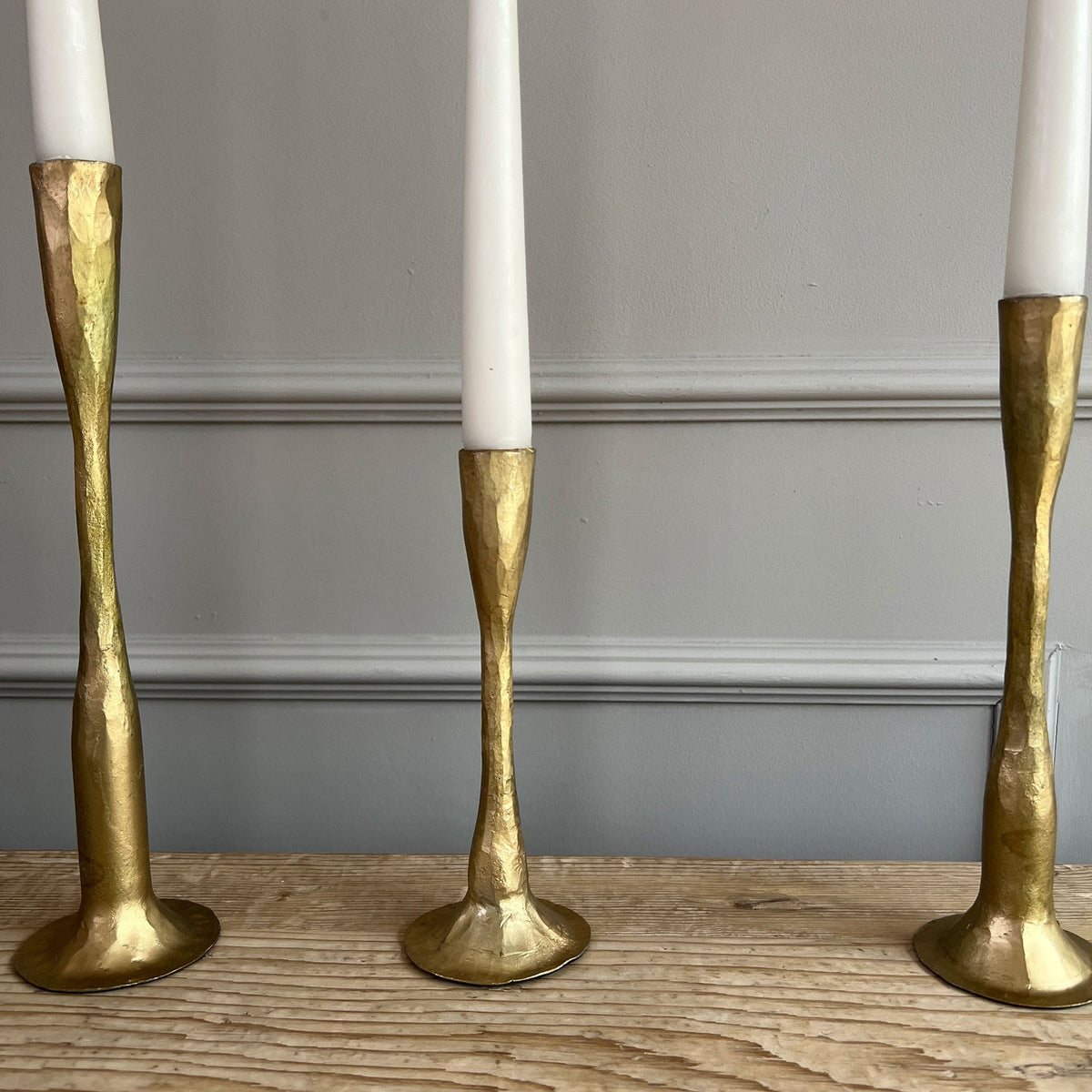 Hammered Gold Candlestick Holder